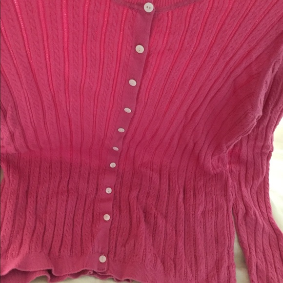 FOXCROFT Pink Button Down Supima Cardigan Sweater - Picture 6 of 16